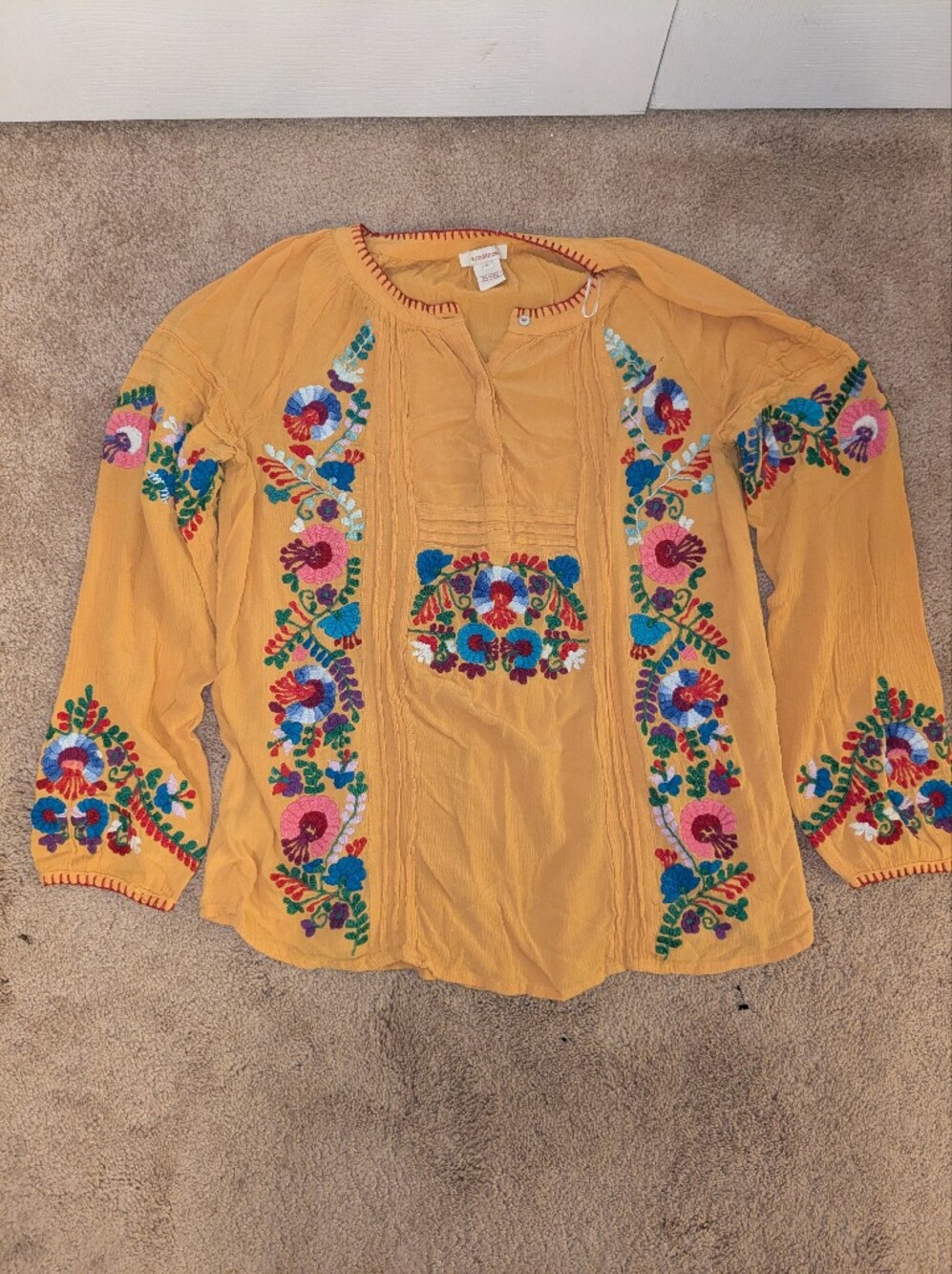 Embroidered Yellow Sundance Top